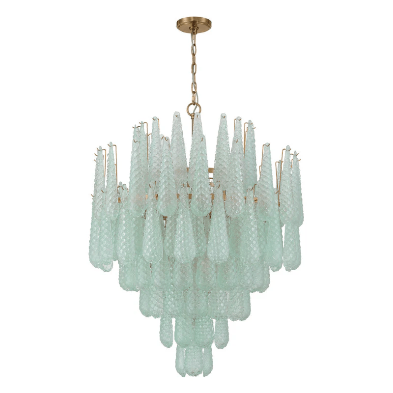 Aurora Chandelier Drop Textured Glass Elegant-Neutral Decor