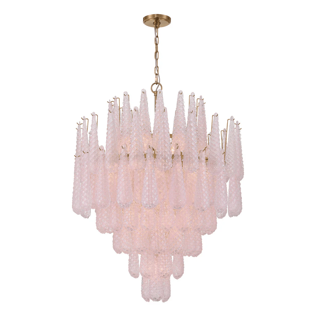 Aurora Chandelier Drop Textured Glass Elegant-Neutral Decor