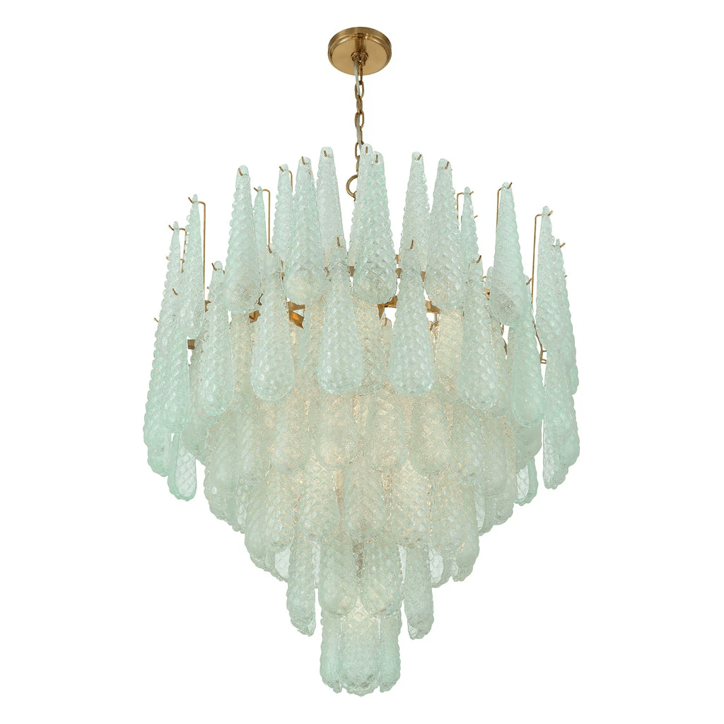 Aurora Chandelier Drop Textured Glass Elegant-Neutral Decor