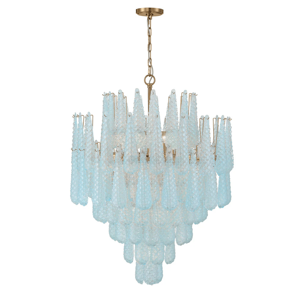 Aurora Chandelier Drop Textured Glass Elegant-Neutral Decor