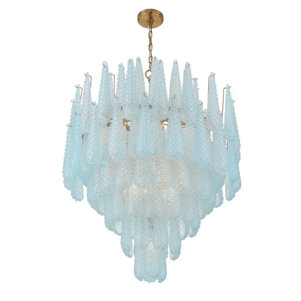 Aurora Chandelier Drop Textured Glass Elegant-Neutral Decor