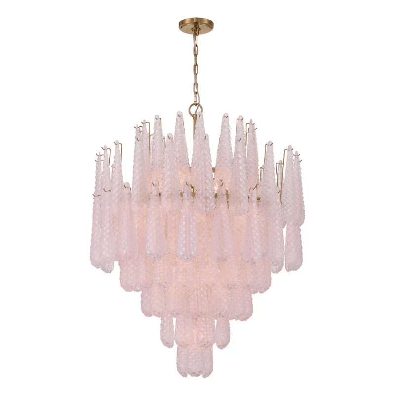 Aurora Chandelier Drop Textured Glass Elegant-Neutral Decor