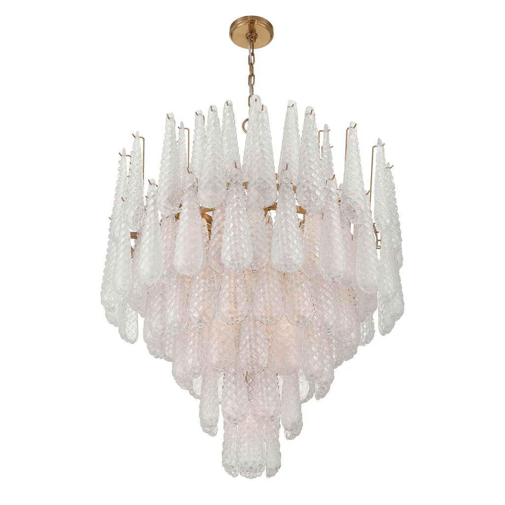 Aurora Chandelier Drop Textured Glass Elegant-Neutral Decor