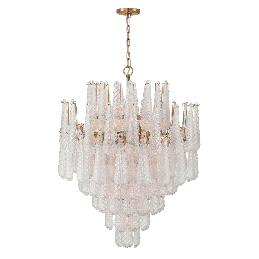 Aurora Chandelier Drop Textured Glass Elegant-Neutral Decor