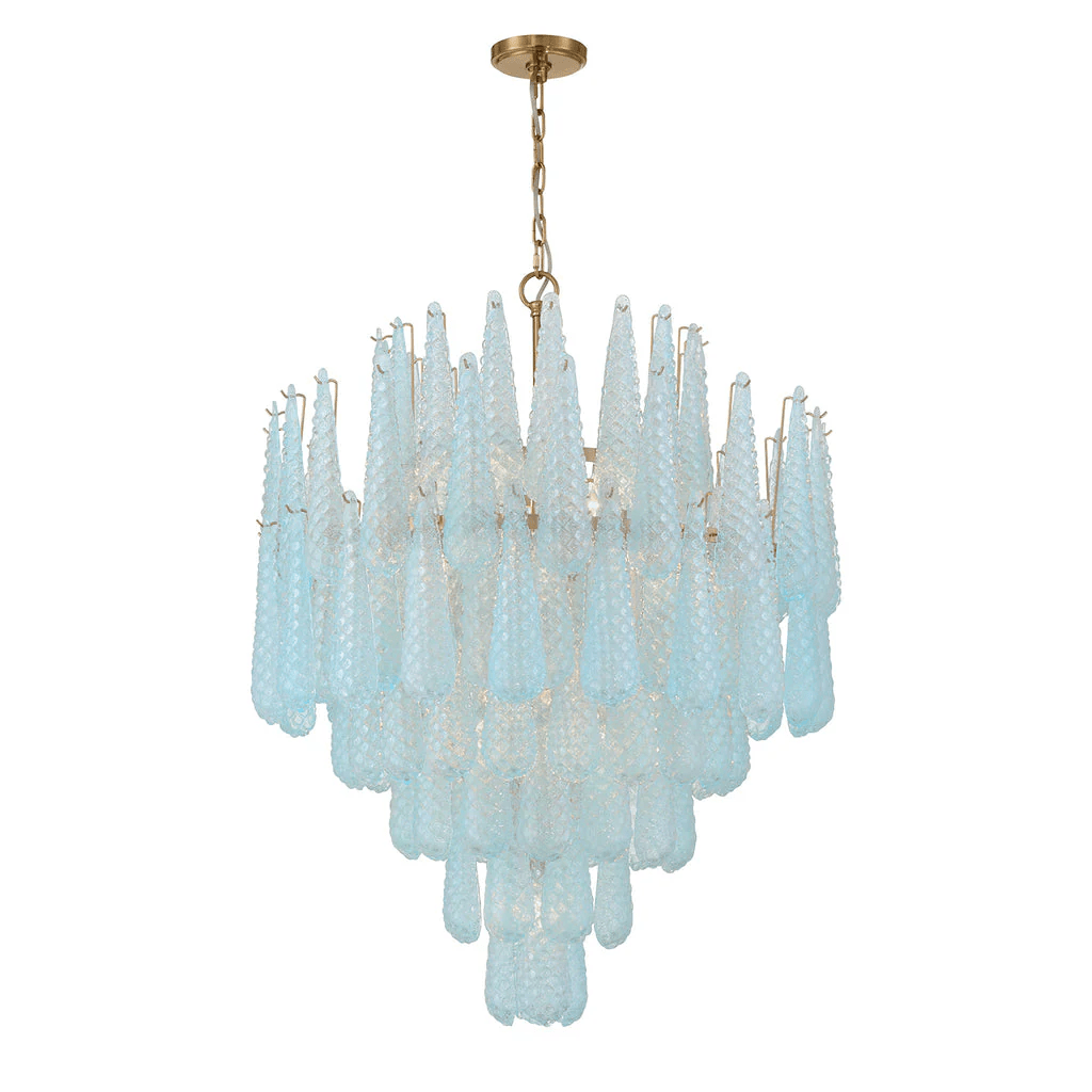 Aurora Chandelier Drop Textured Glass Elegant-Neutral Decor