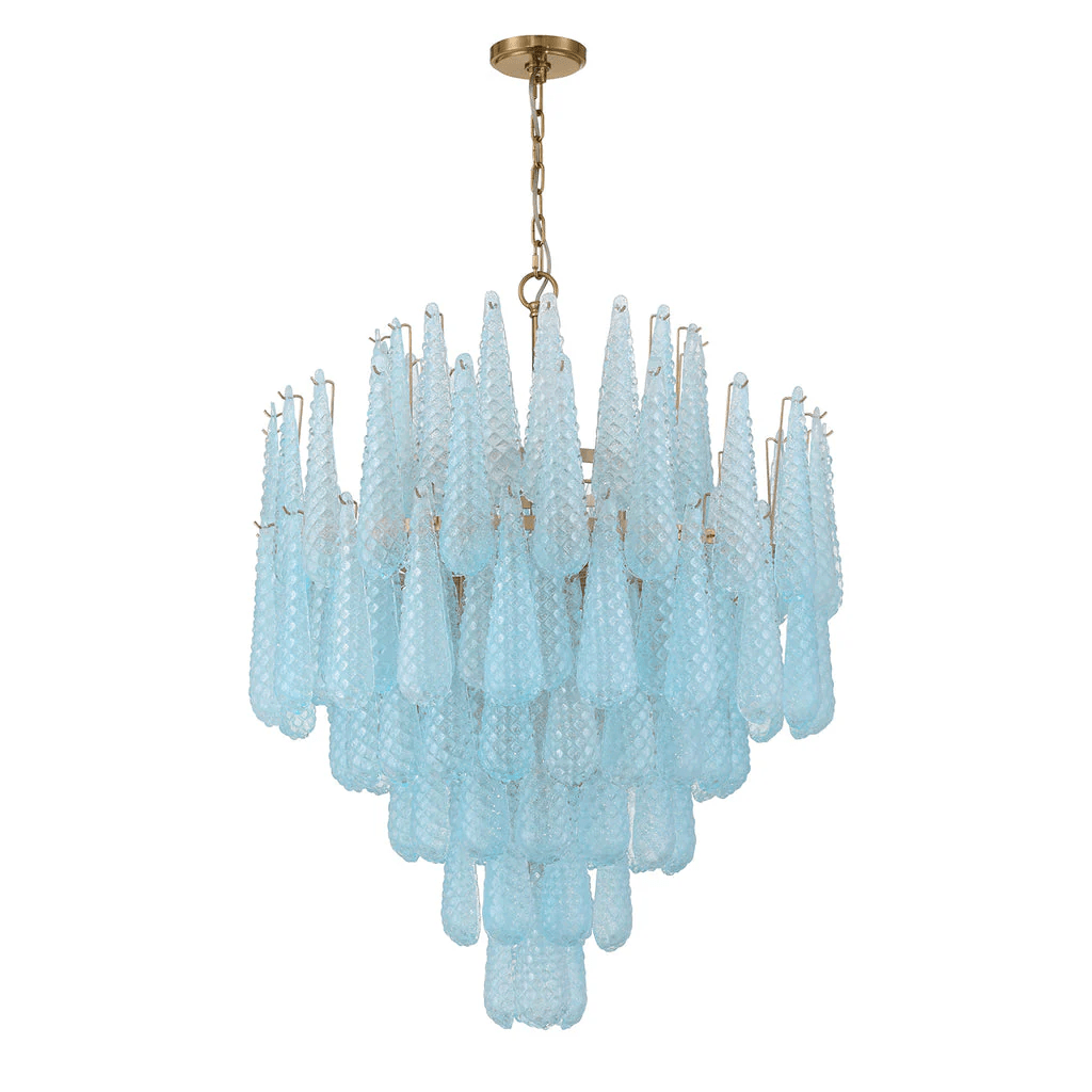 Aurora Chandelier Drop Textured Glass Elegant-Neutral Decor