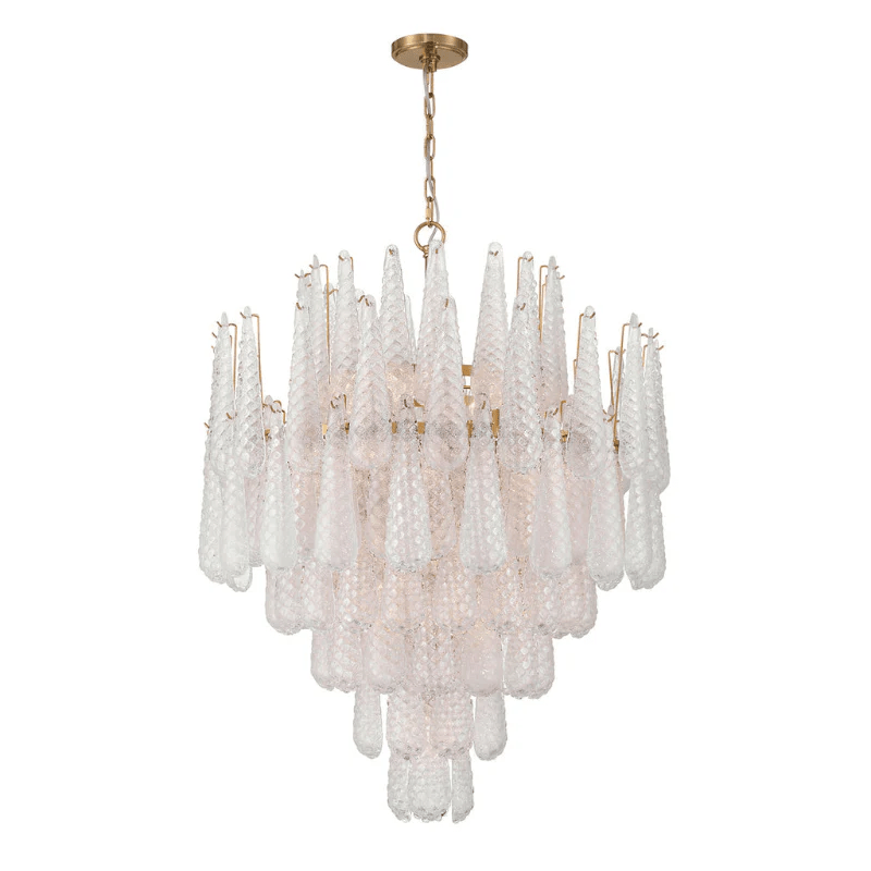 Aurora Chandelier Drop Textured Glass Elegant-Neutral Decor