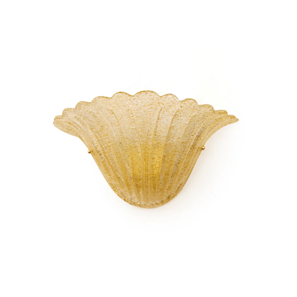 Aurora Wall Lamp Scallop Edge Textured Glass Elegant-Neutral Decor