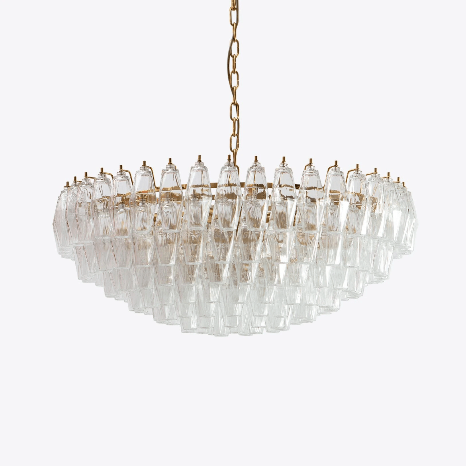 Naely Chandelier Clear Murano Glass Polyhedron Vintage-Neutral Decor