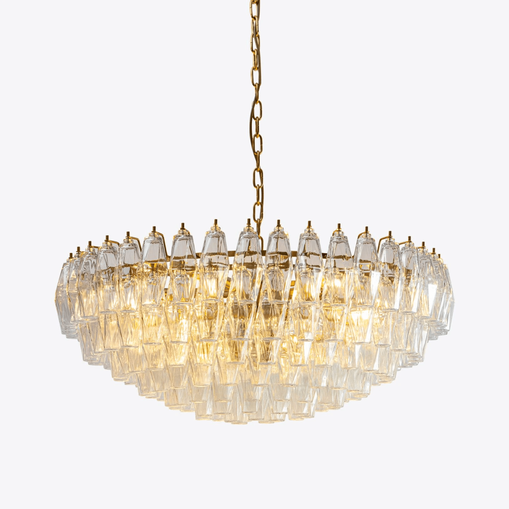 Naely Chandelier Clear Murano Glass Polyhedron Vintage-Neutral Decor