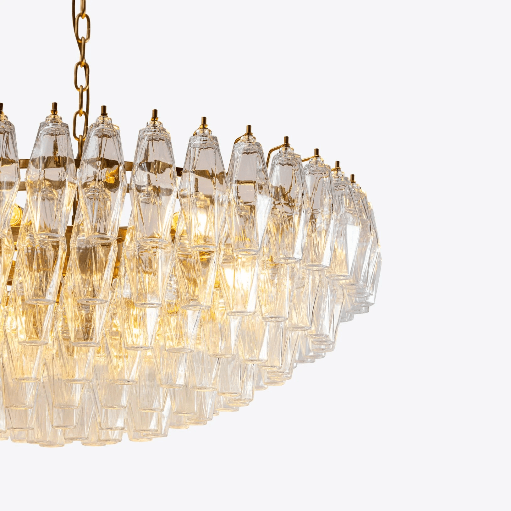 Naely Chandelier Clear Murano Glass Polyhedron Vintage-Neutral Decor