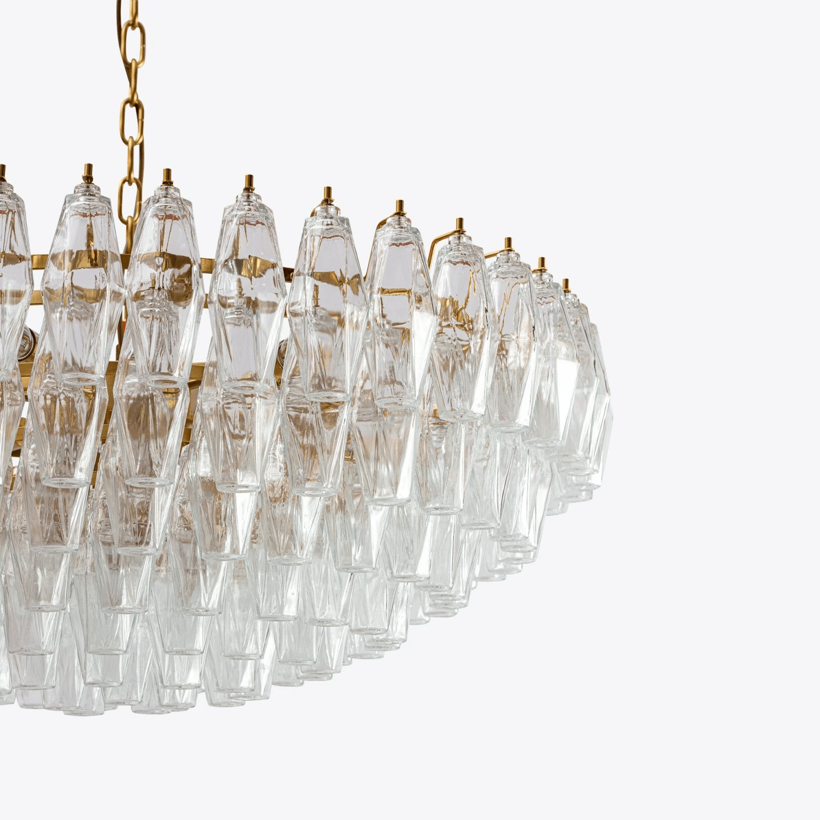 Naely Chandelier Clear Murano Glass Polyhedron Vintage-Neutral Decor