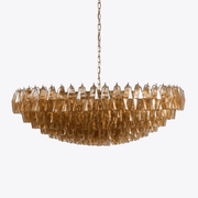 Aurora Chandelier Tiered Amber Glass Vintage-Neutral Decor