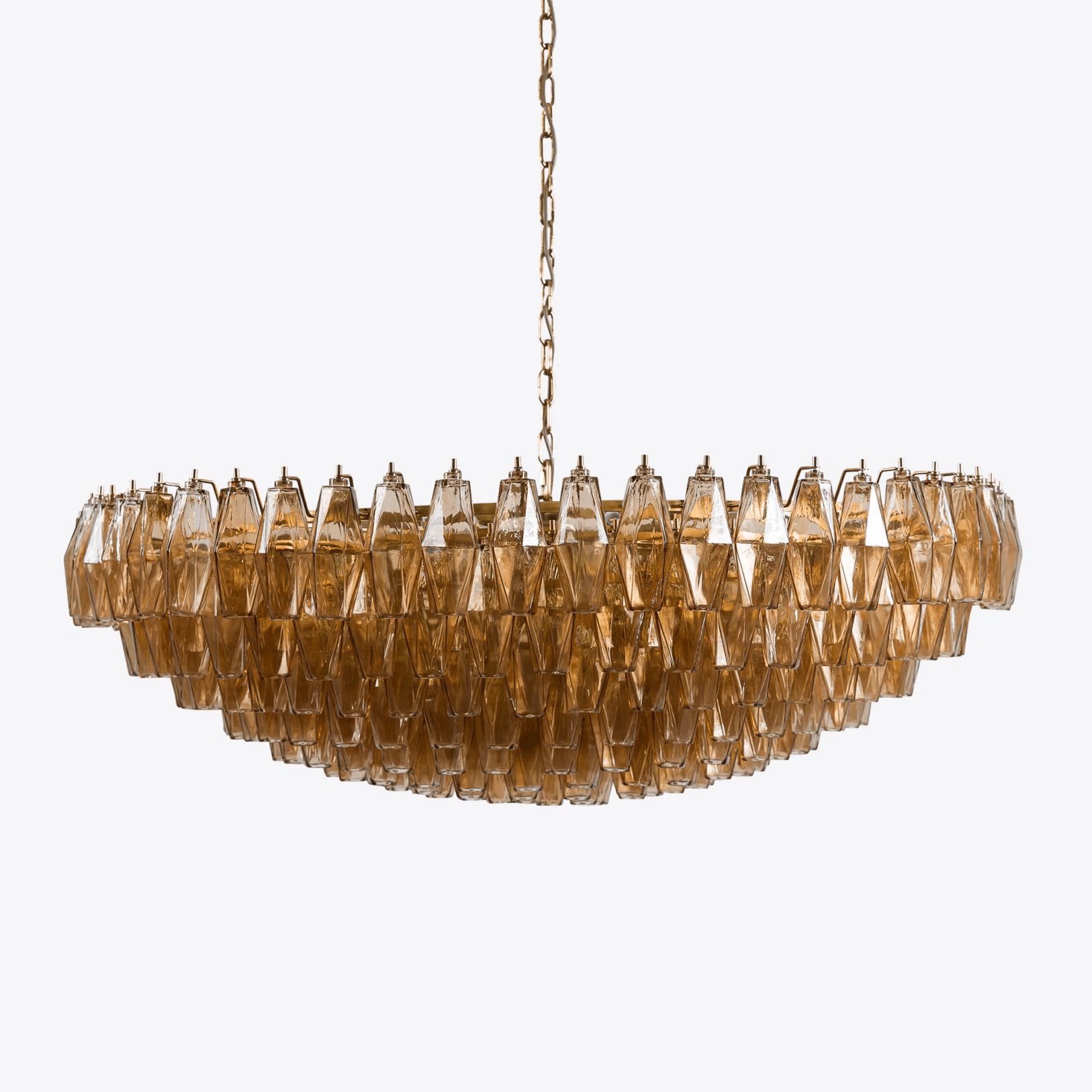 Aurora Chandelier Tiered Amber Glass Vintage-Neutral Decor