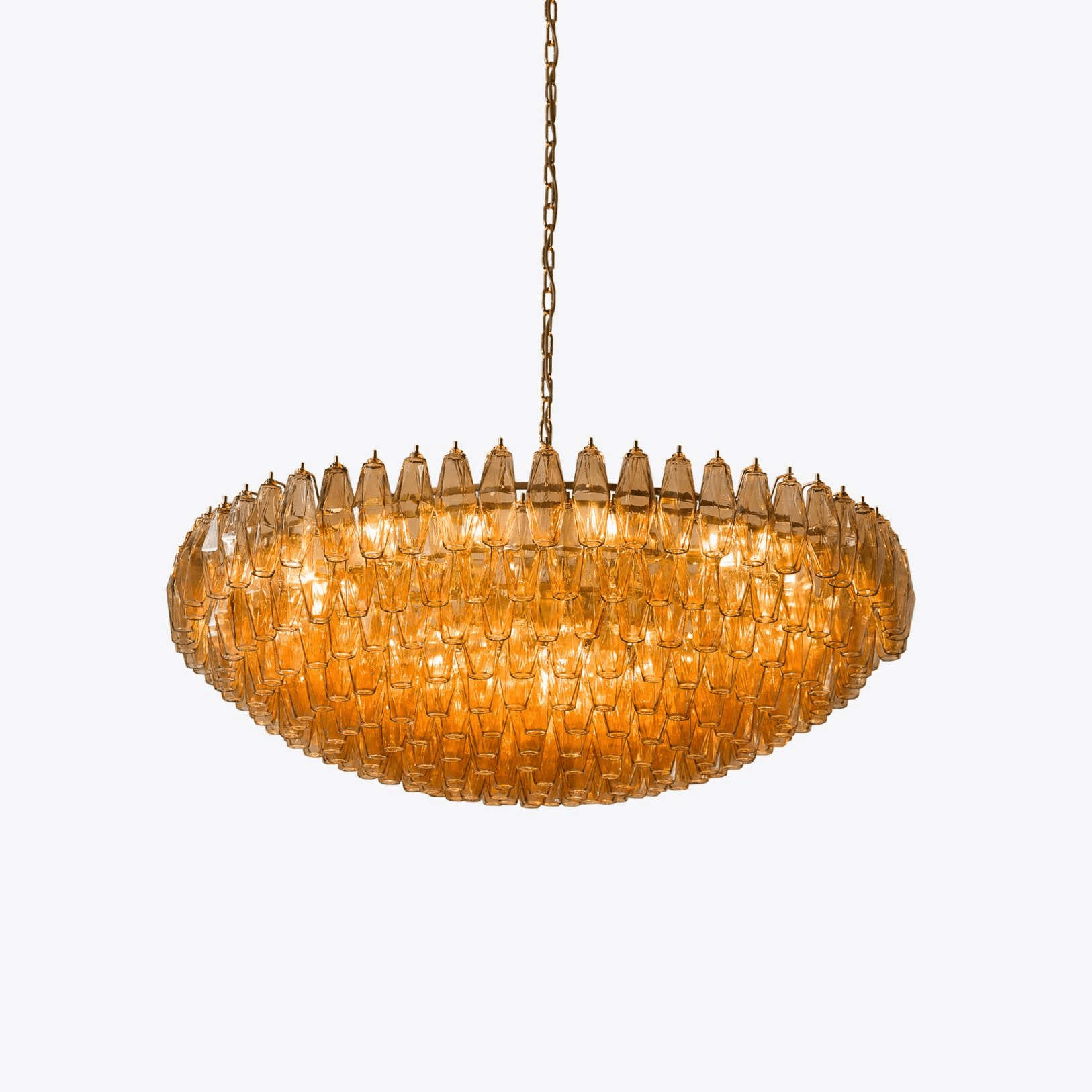 Aurora Chandelier Tiered Amber Glass Vintage-Neutral Decor