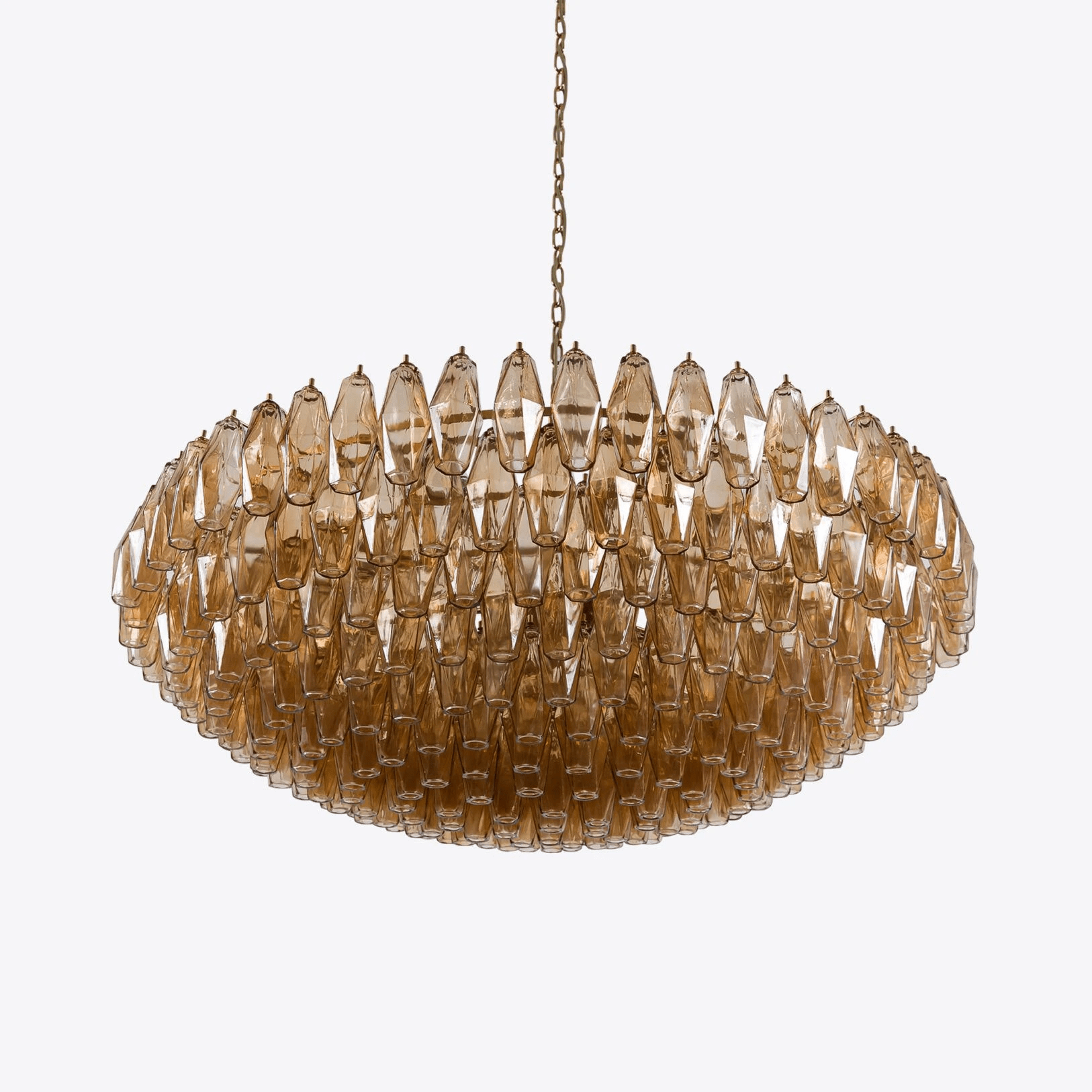 Aurora Chandelier Tiered Amber Glass Vintage-Neutral Decor
