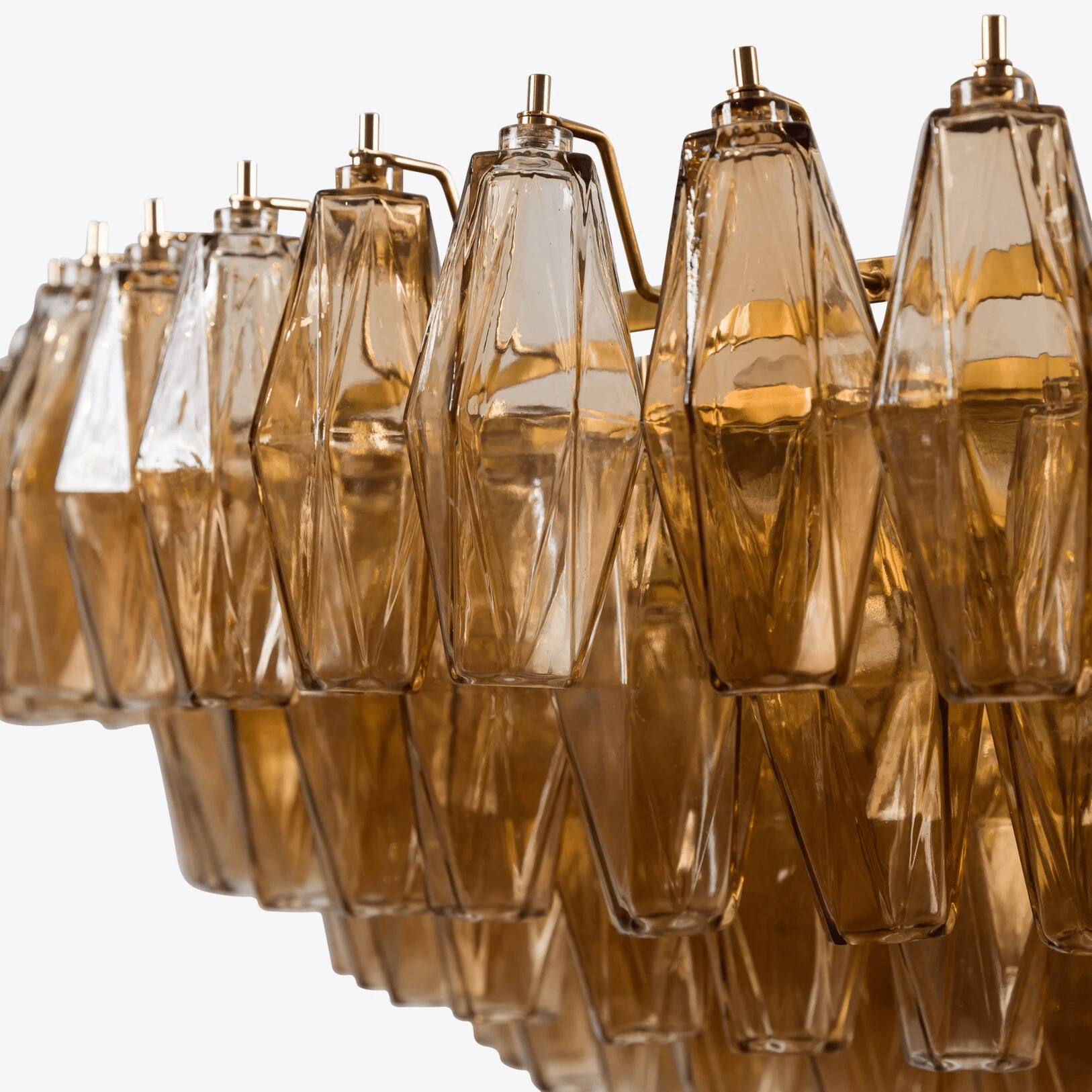 Aurora Chandelier Tiered Amber Glass Vintage-Neutral Decor