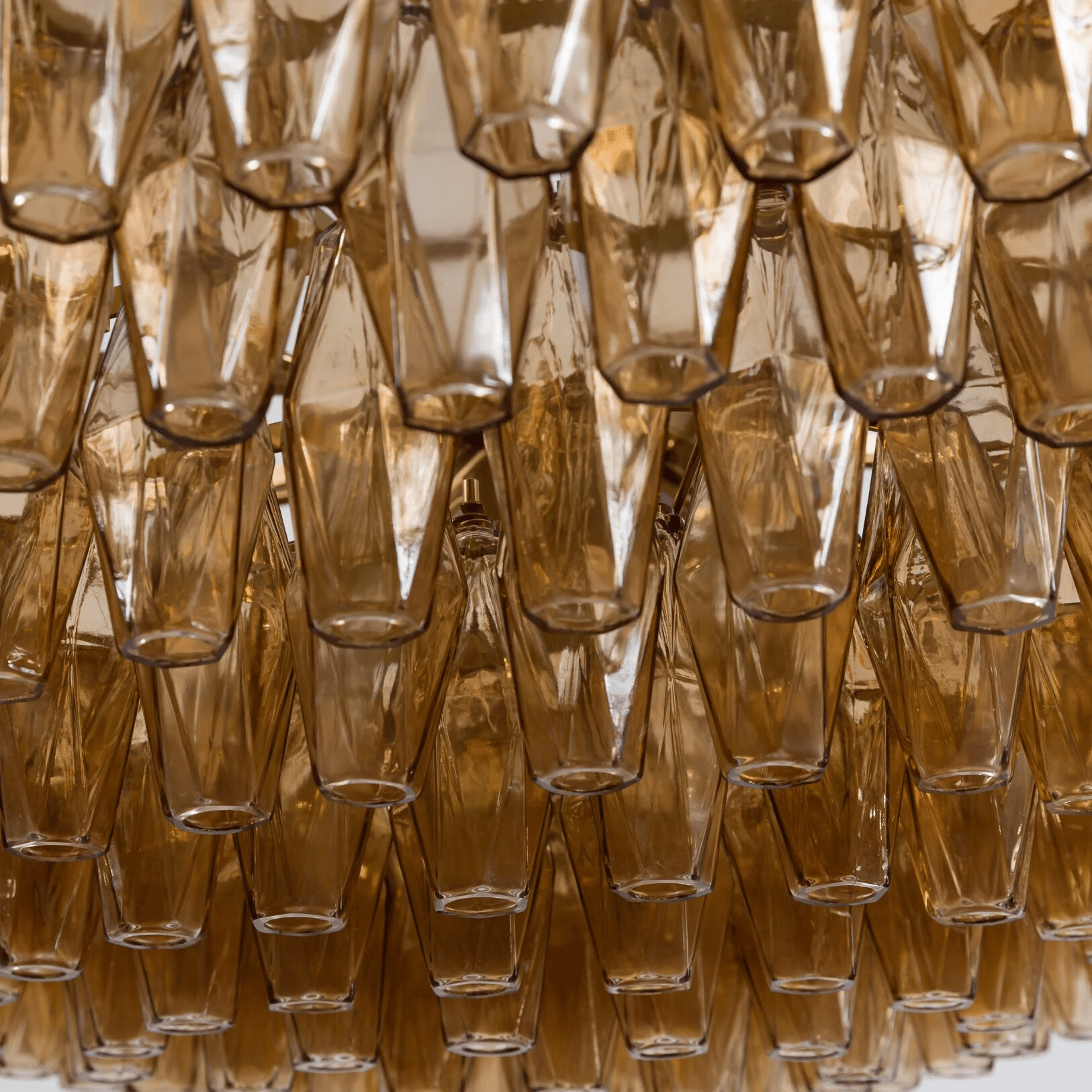 Aurora Chandelier Tiered Amber Glass Vintage-Neutral Decor