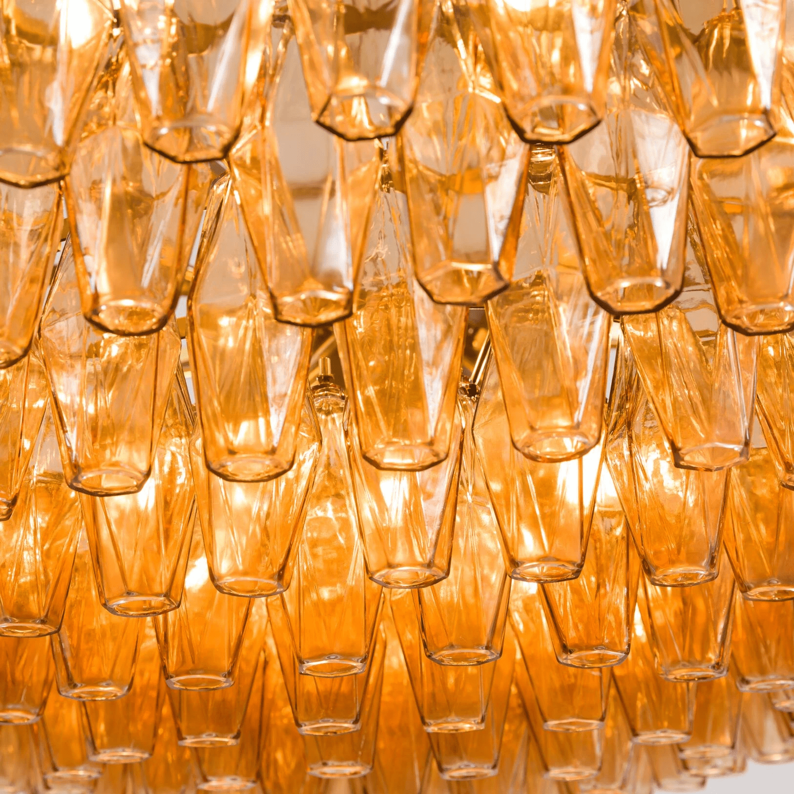 Aurora Chandelier Tiered Amber Glass Vintage-Neutral Decor