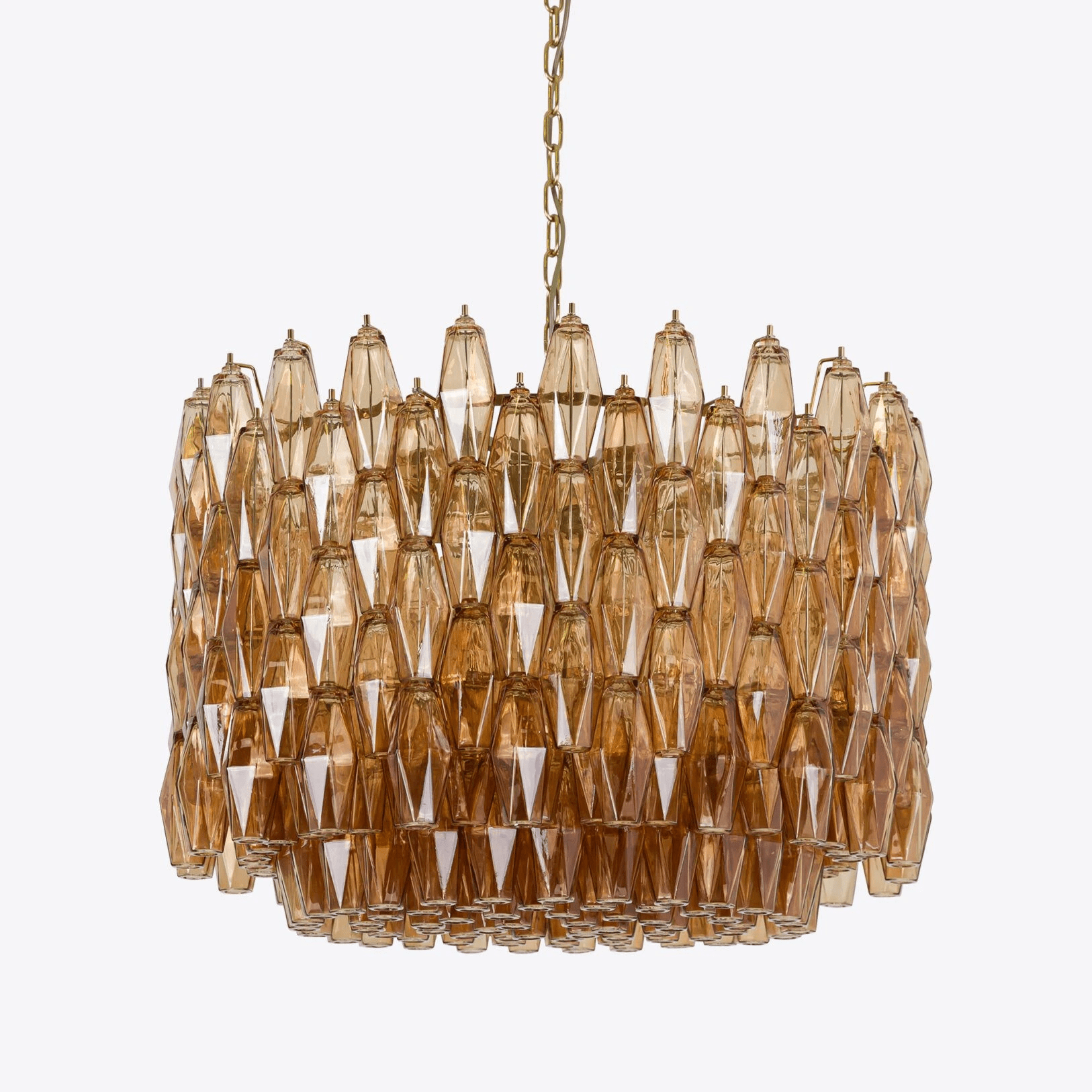 Aurora Chandelier Drum Amber Glass Elegant-Neutral Decor