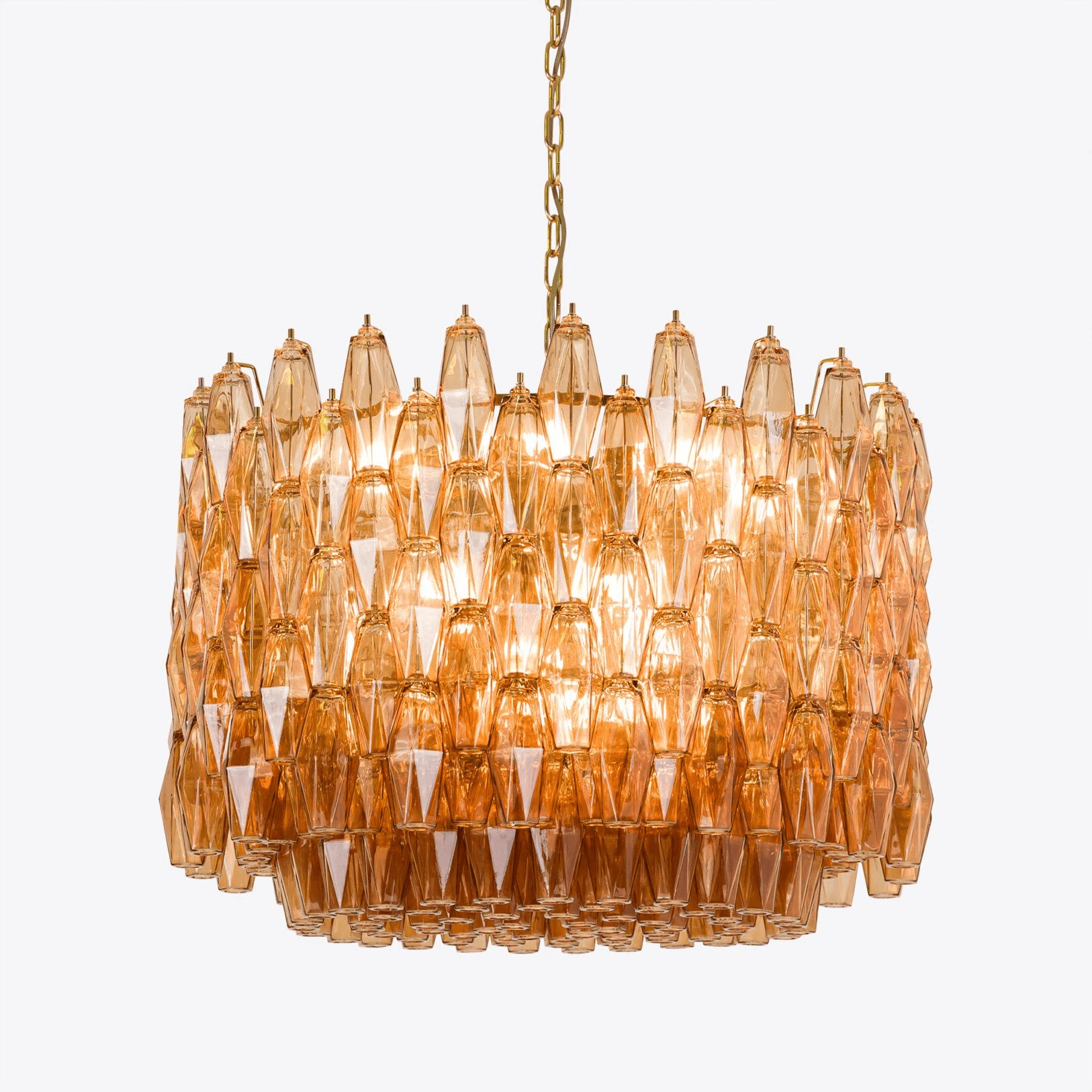 Aurora Chandelier Drum Amber Glass Elegant-Neutral Decor