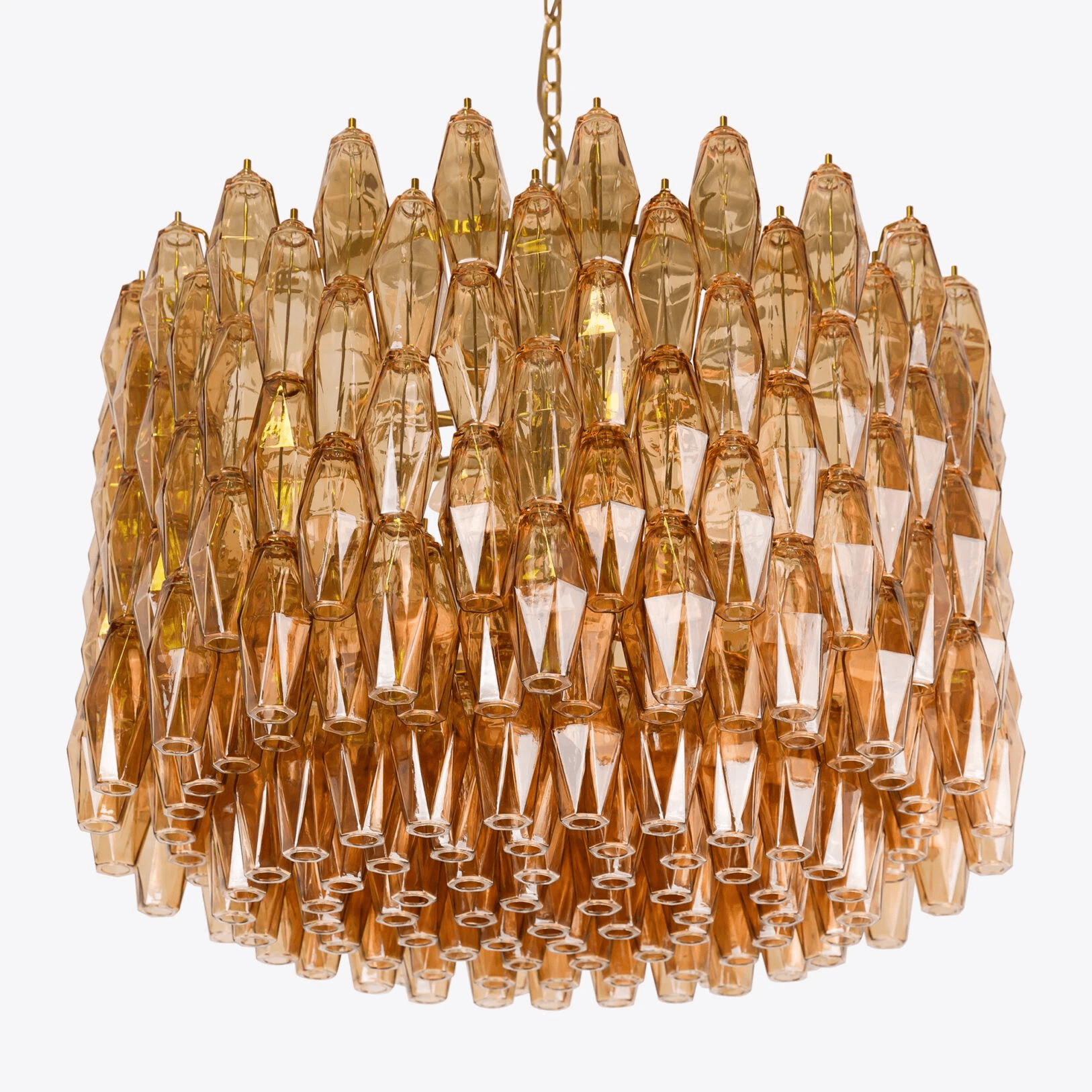 Aurora Chandelier Drum Amber Glass Elegant-Neutral Decor