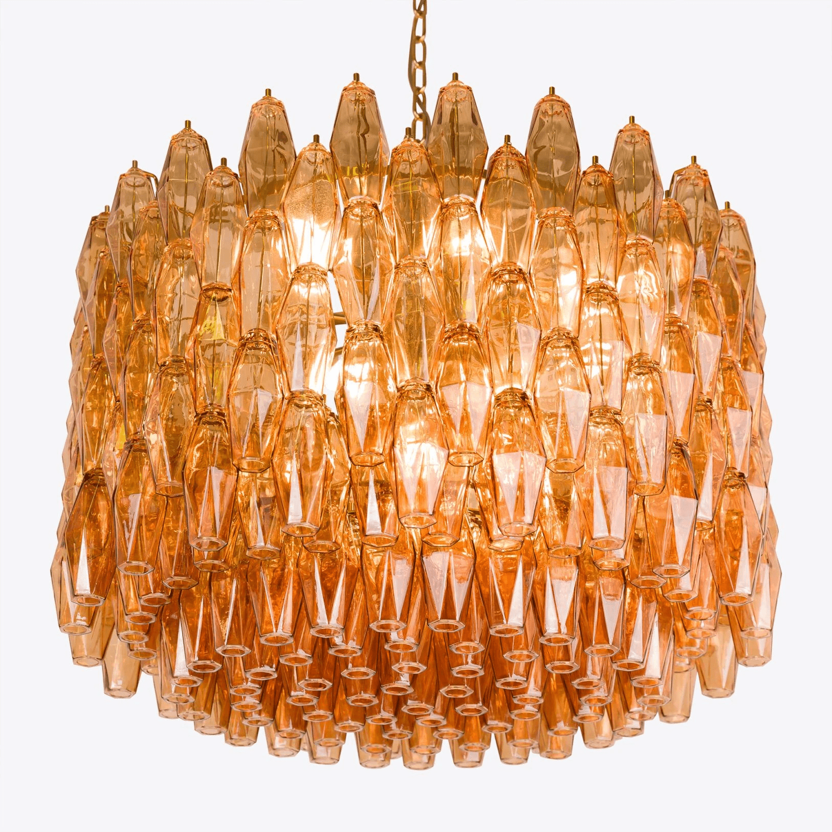 Aurora Chandelier Drum Amber Glass Elegant-Neutral Decor