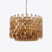 Aurora Chandelier Drum Amber Glass Elegant-Neutral Decor