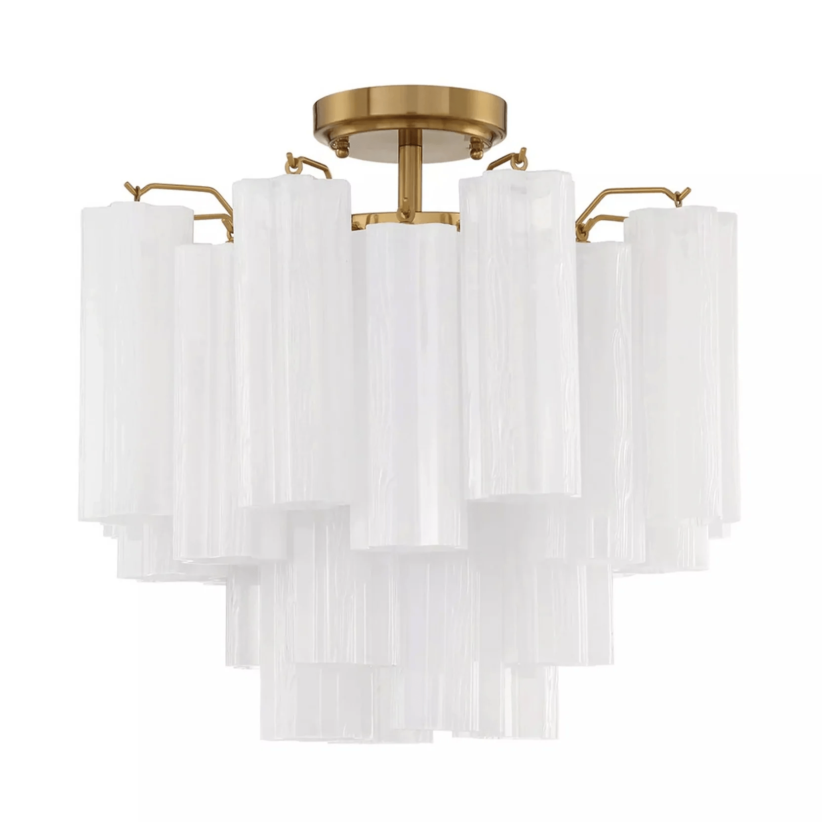 Aurora Ceiling Lamp Clear Murano Glass Tubular Handblown-Neutral Decor