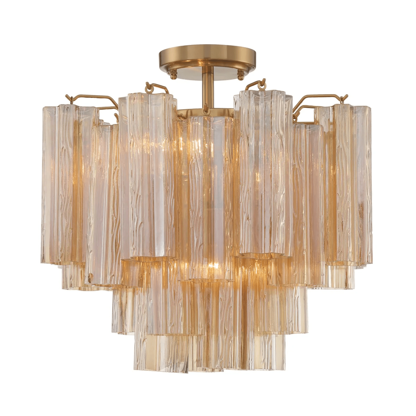 Aurora Ceiling Lamp Clear Murano Glass Tubular Handblown-Neutral Decor