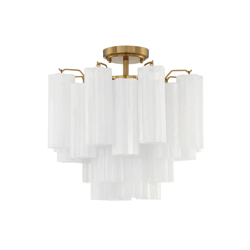 Aurora Ceiling Lamp Clear Murano Glass Tubular Handblown-Neutral Decor