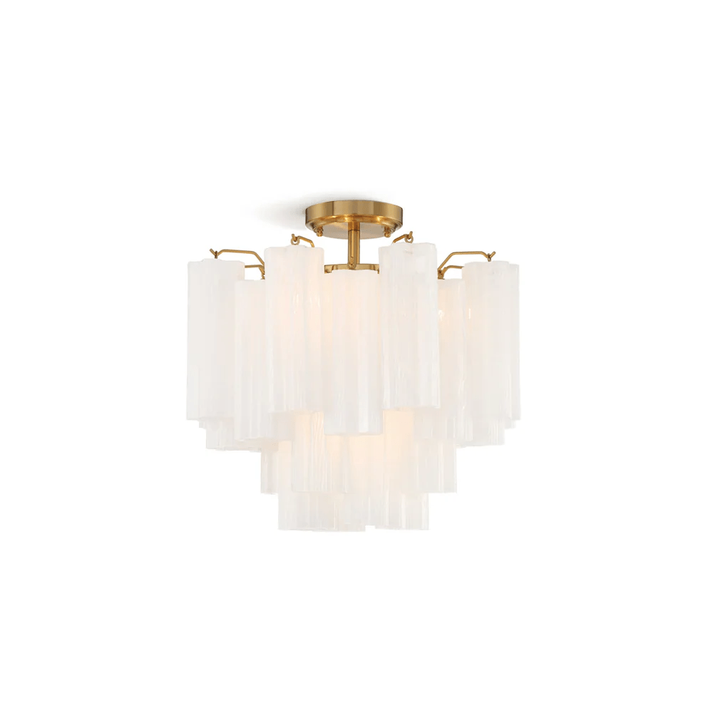 Aurora Ceiling Lamp Clear Murano Glass Tubular Handblown-Neutral Decor