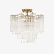 Aurora Ceiling Lamp Clear Murano Glass Tubular Handblown-Neutral Decor