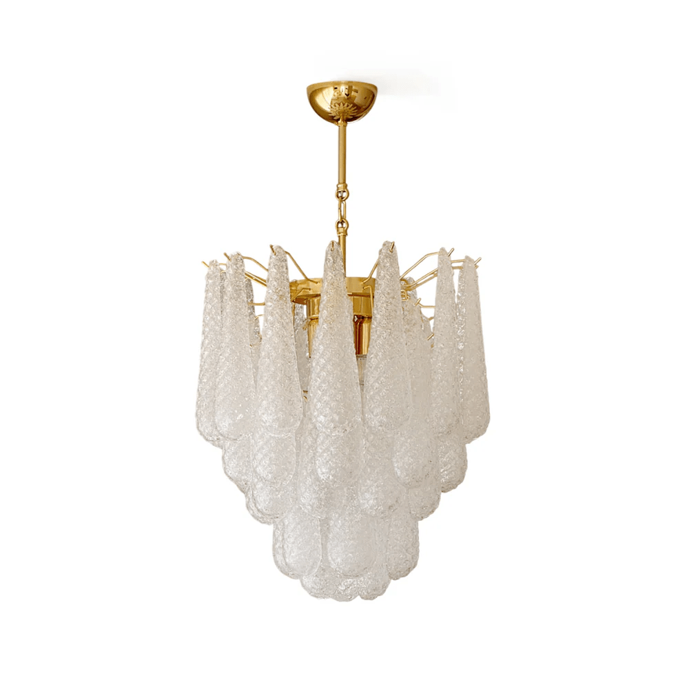 Aurora Chandelier Murano Glass Drops Frosted Teardrop-Neutral Decor