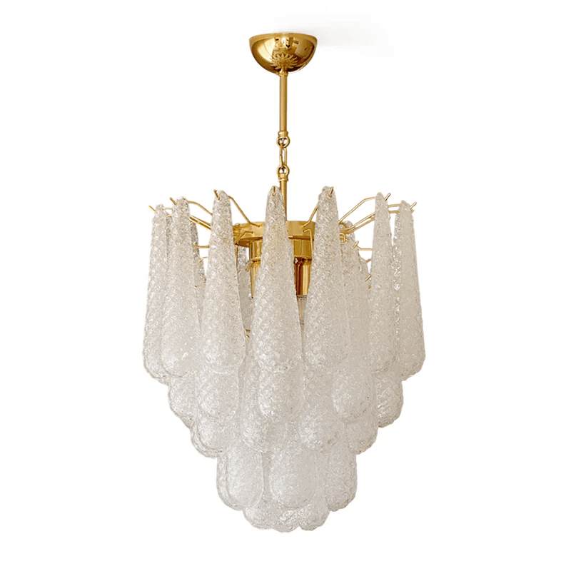 Aurora Chandelier Murano Glass Drops Frosted Teardrop-Neutral Decor
