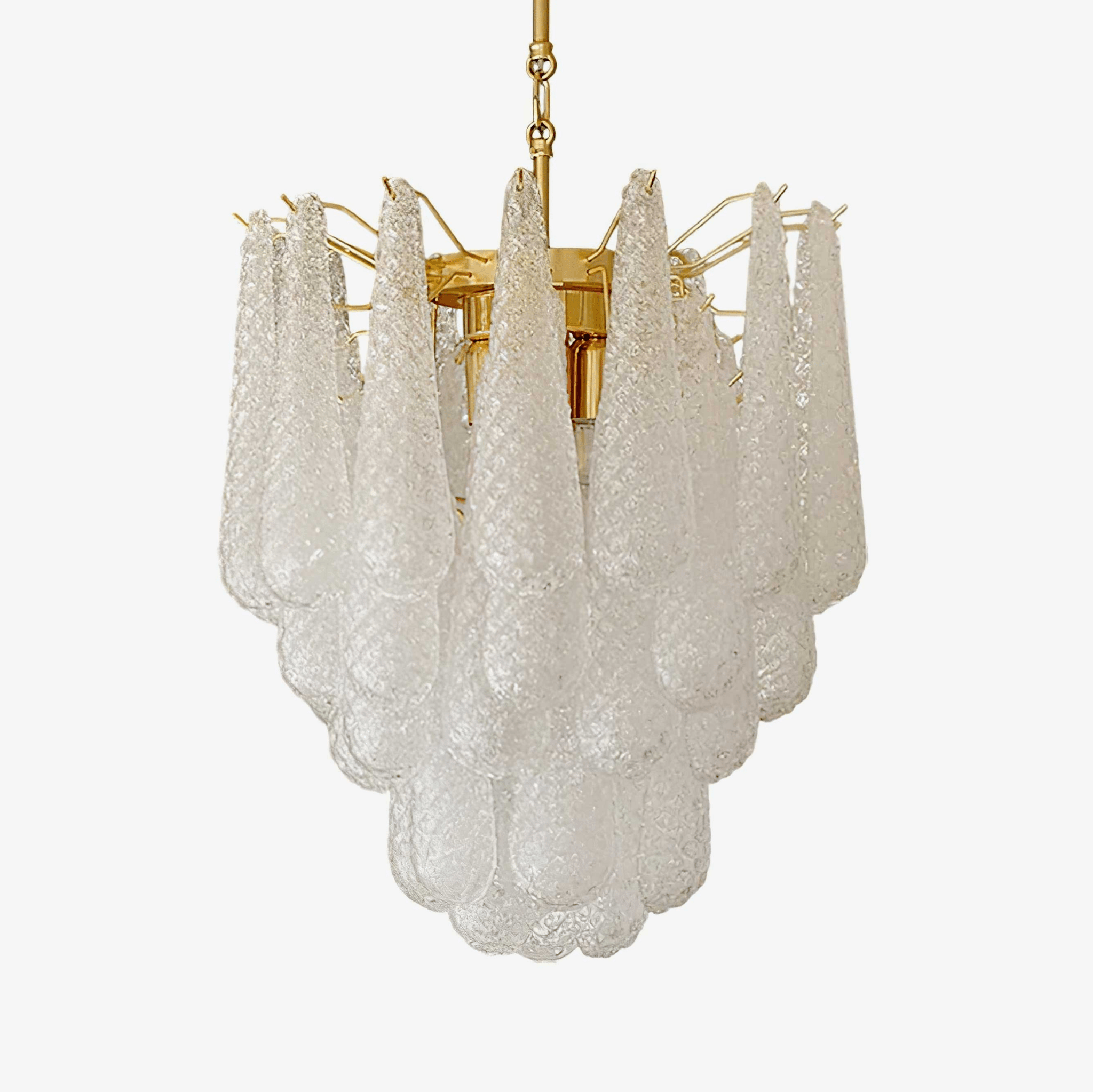 Aurora Chandelier Murano Glass Drops Frosted Teardrop-Neutral Decor