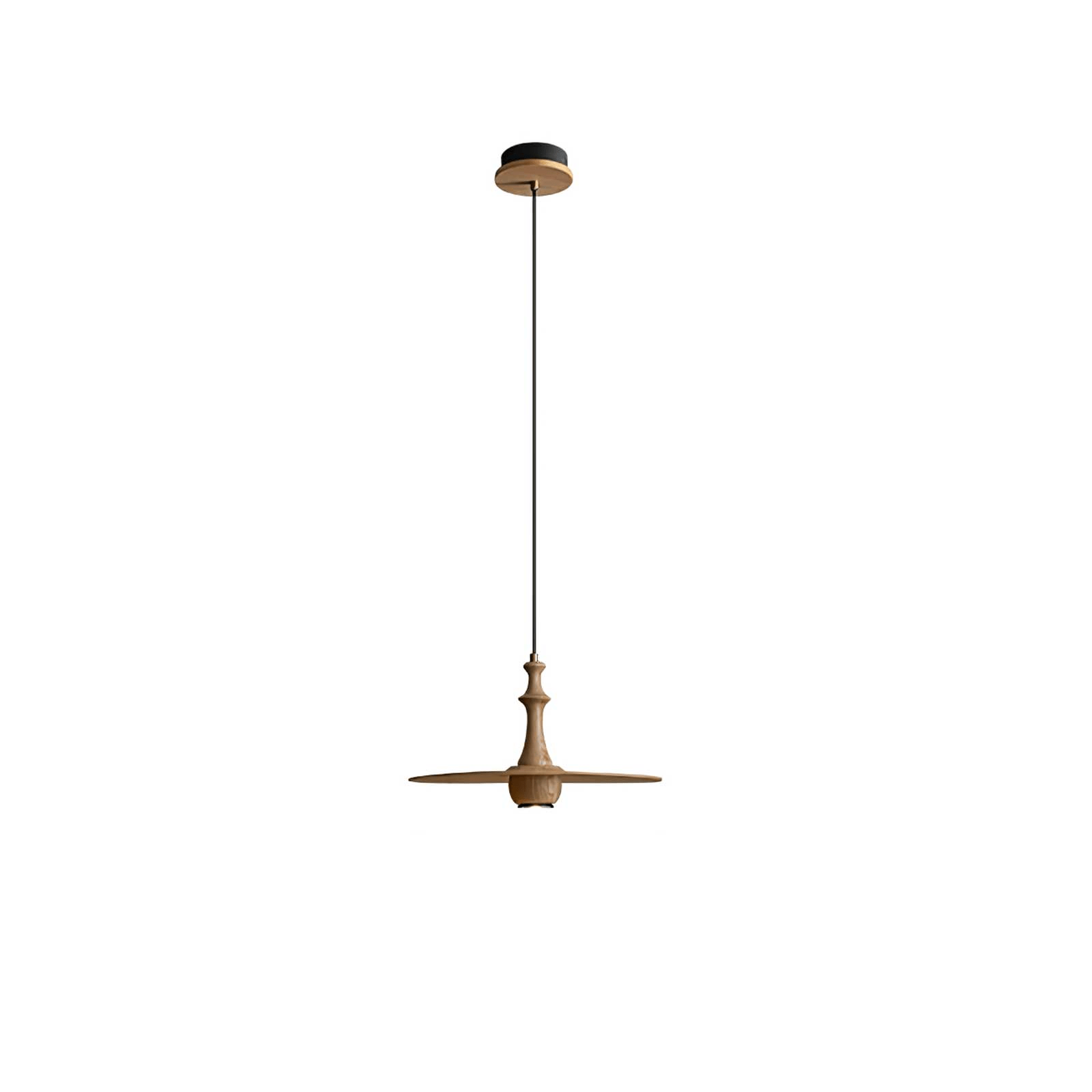 Spindle Wooden Spin Pendant Light-Neutral Decor