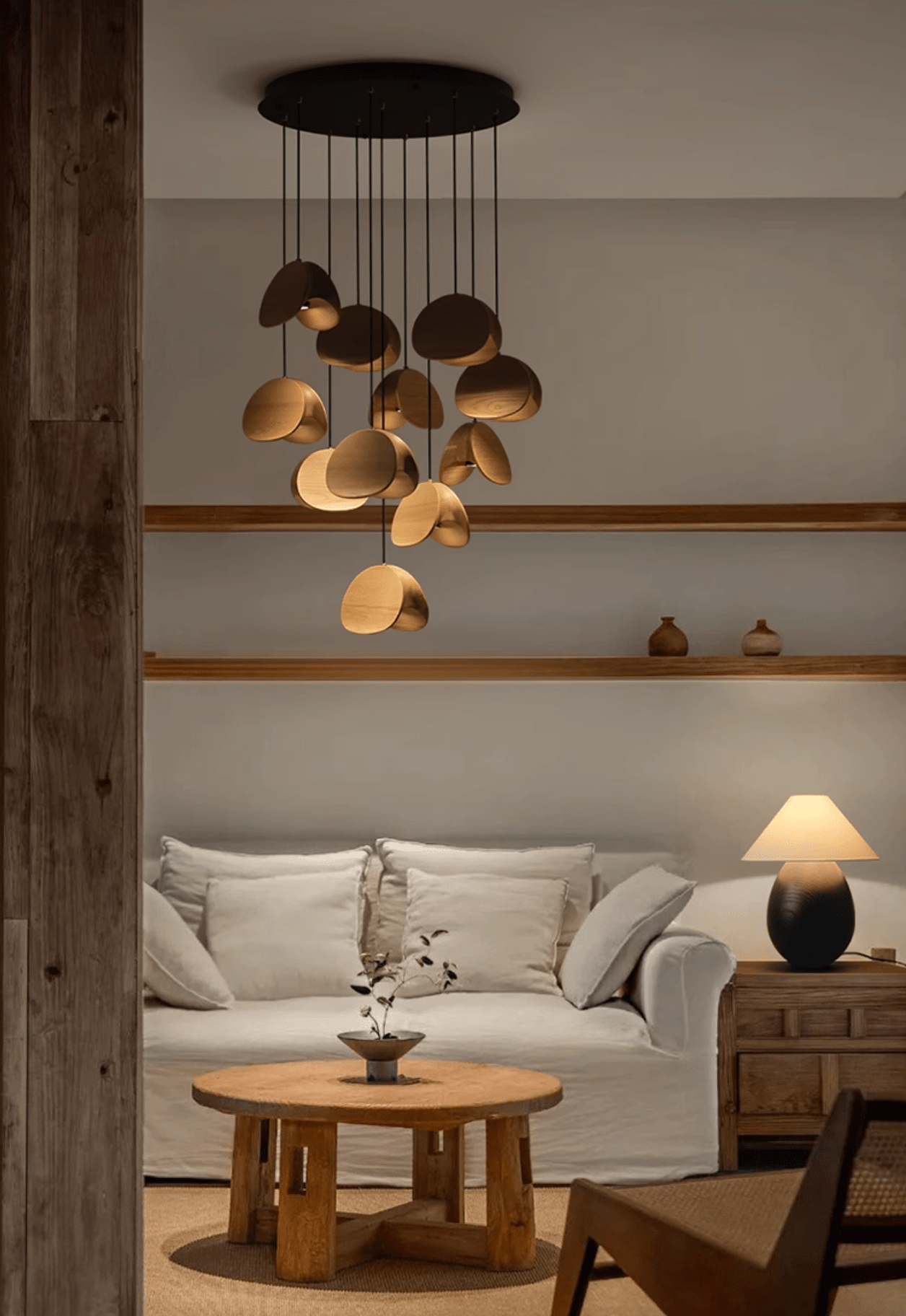 Tavro Minimalist Wood Pendant Light-Neutral Decor