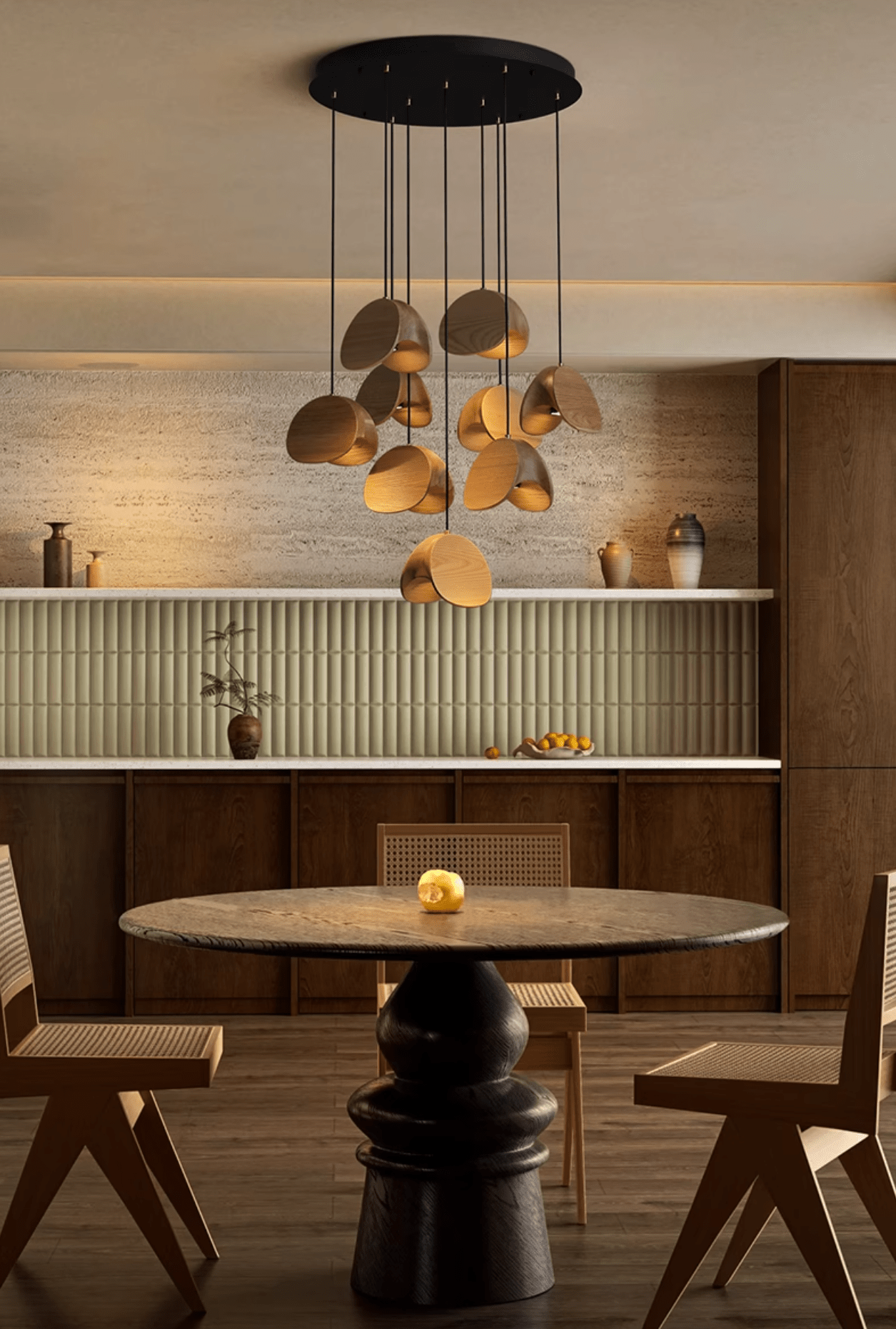 Tavro Minimalist Wood Pendant Light-Neutral Decor