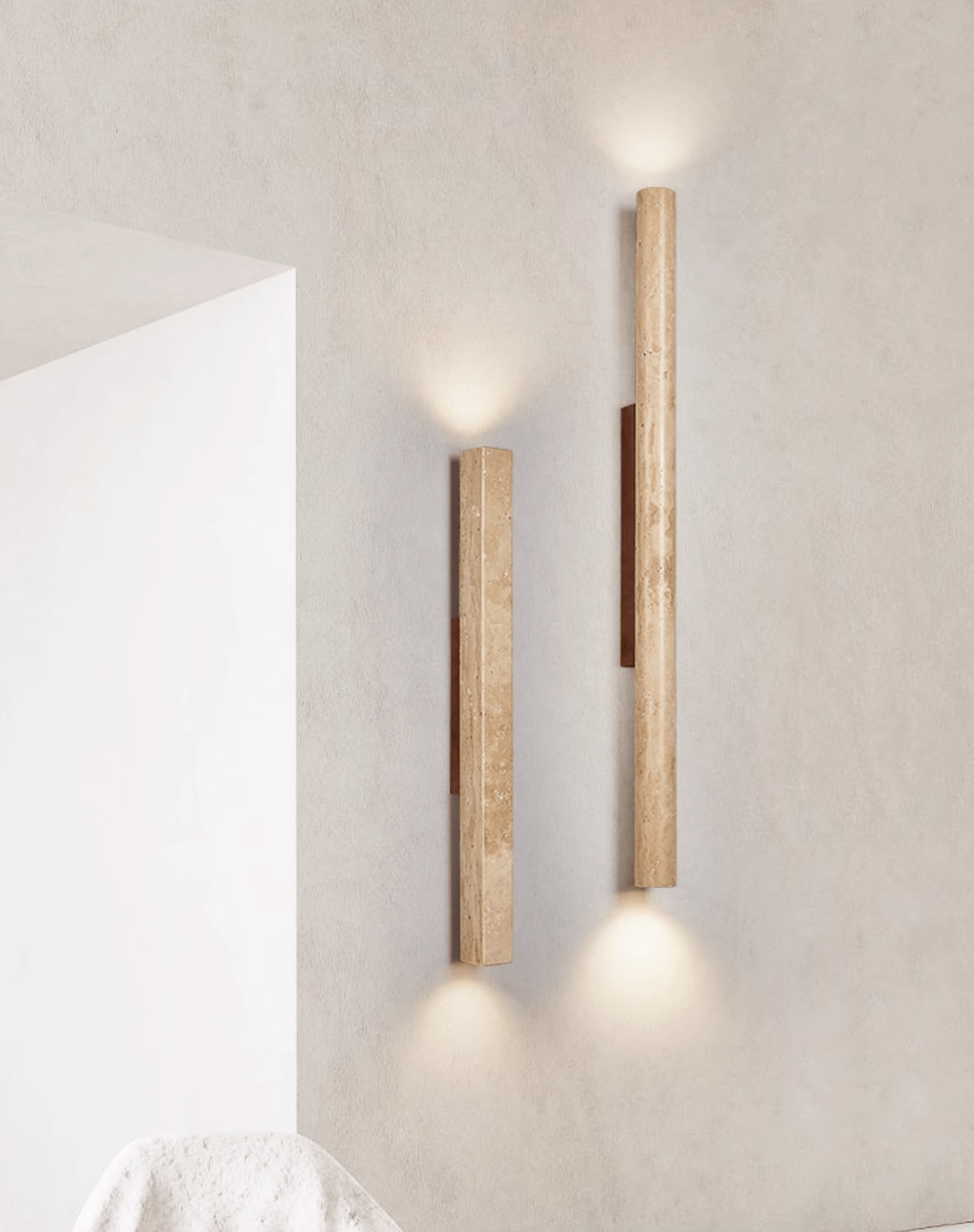Ines Minimalist Travertine Wall Light-Neutral Decor