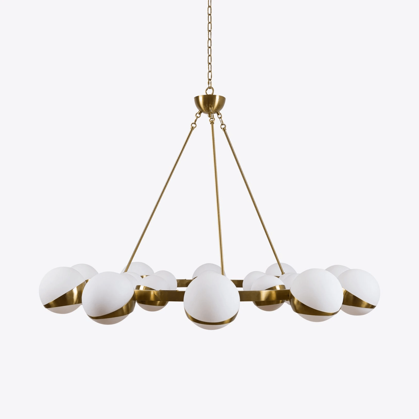 LuminaSphere Modern Brass Chandelier-Neutral Decor