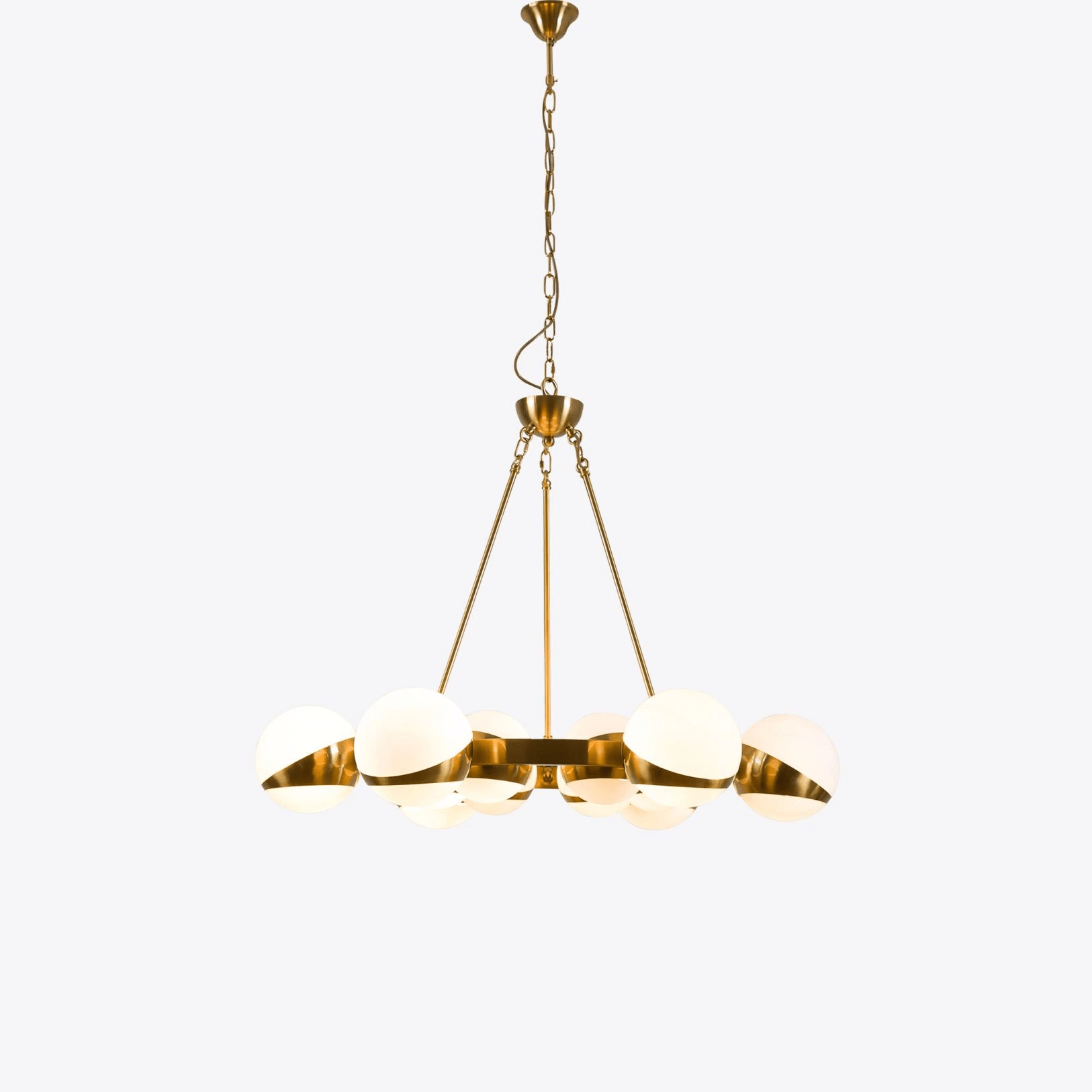 LuminaSphere Modern Brass Chandelier-Neutral Decor