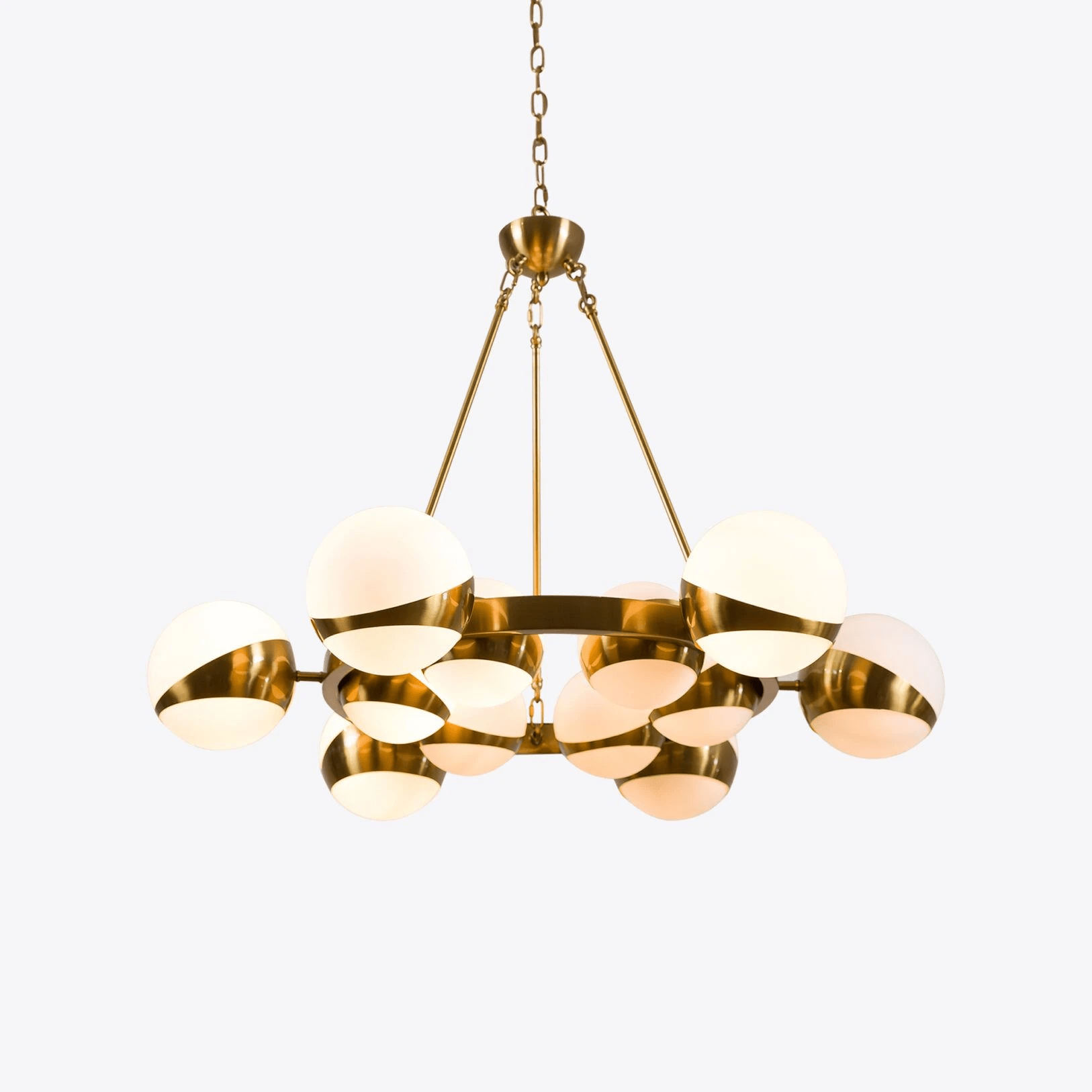 LuminaSphere Modern Brass Chandelier-Neutral Decor