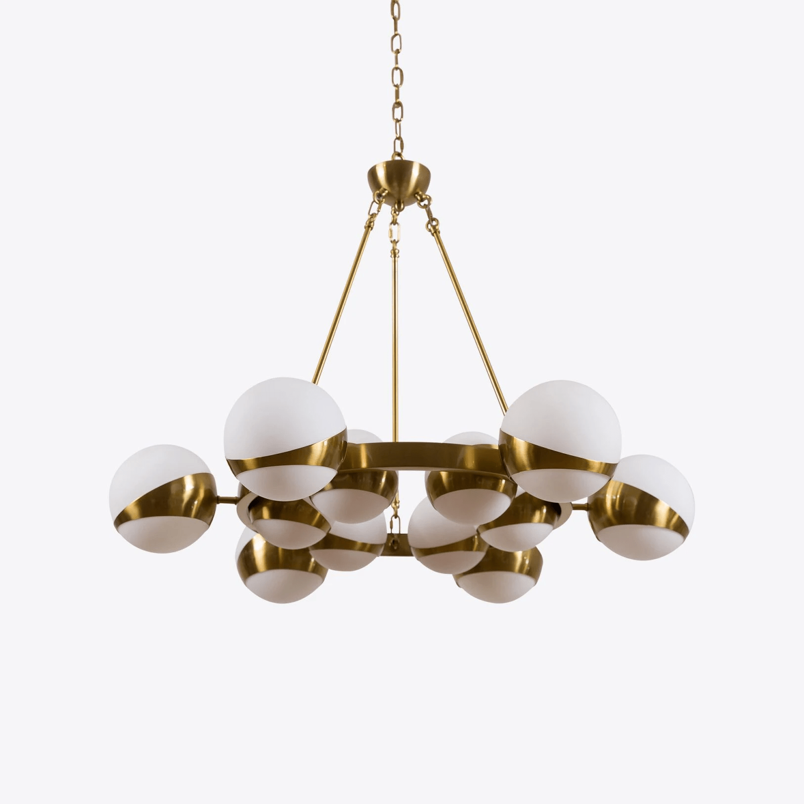 LuminaSphere Modern Brass Chandelier-Neutral Decor
