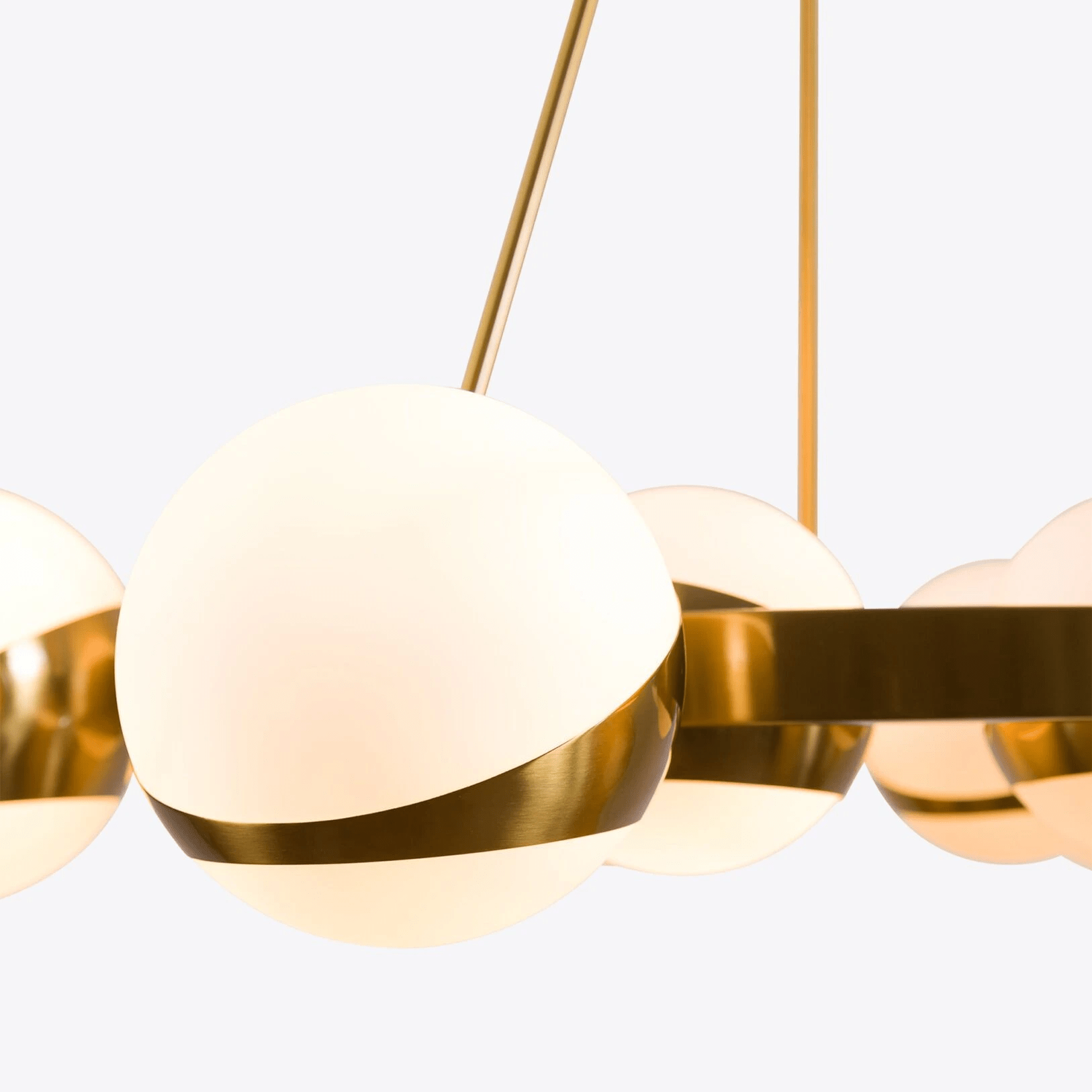 LuminaSphere Modern Brass Chandelier-Neutral Decor