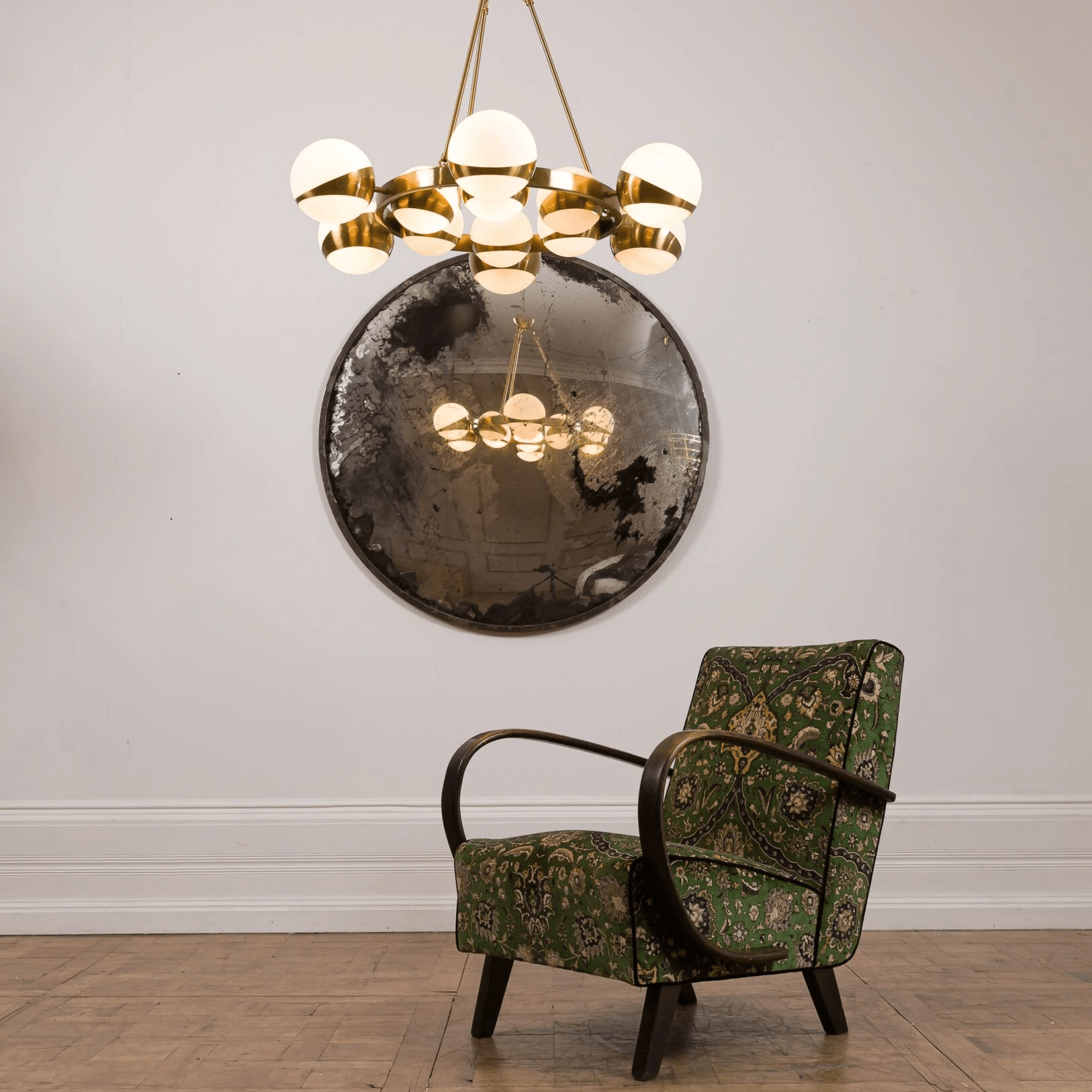 LuminaSphere Modern Brass Chandelier-Neutral Decor