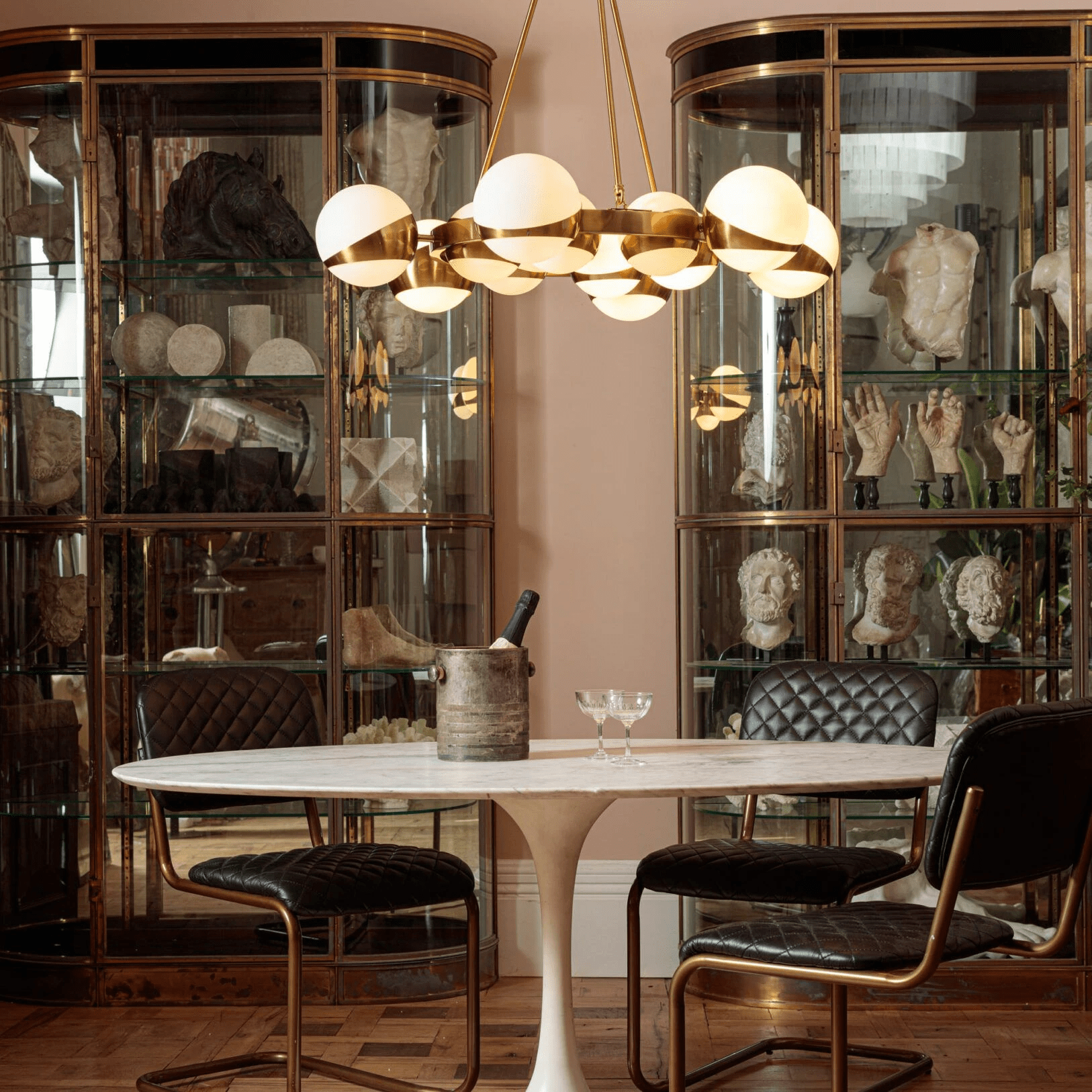 LuminaSphere Modern Brass Chandelier-Neutral Decor