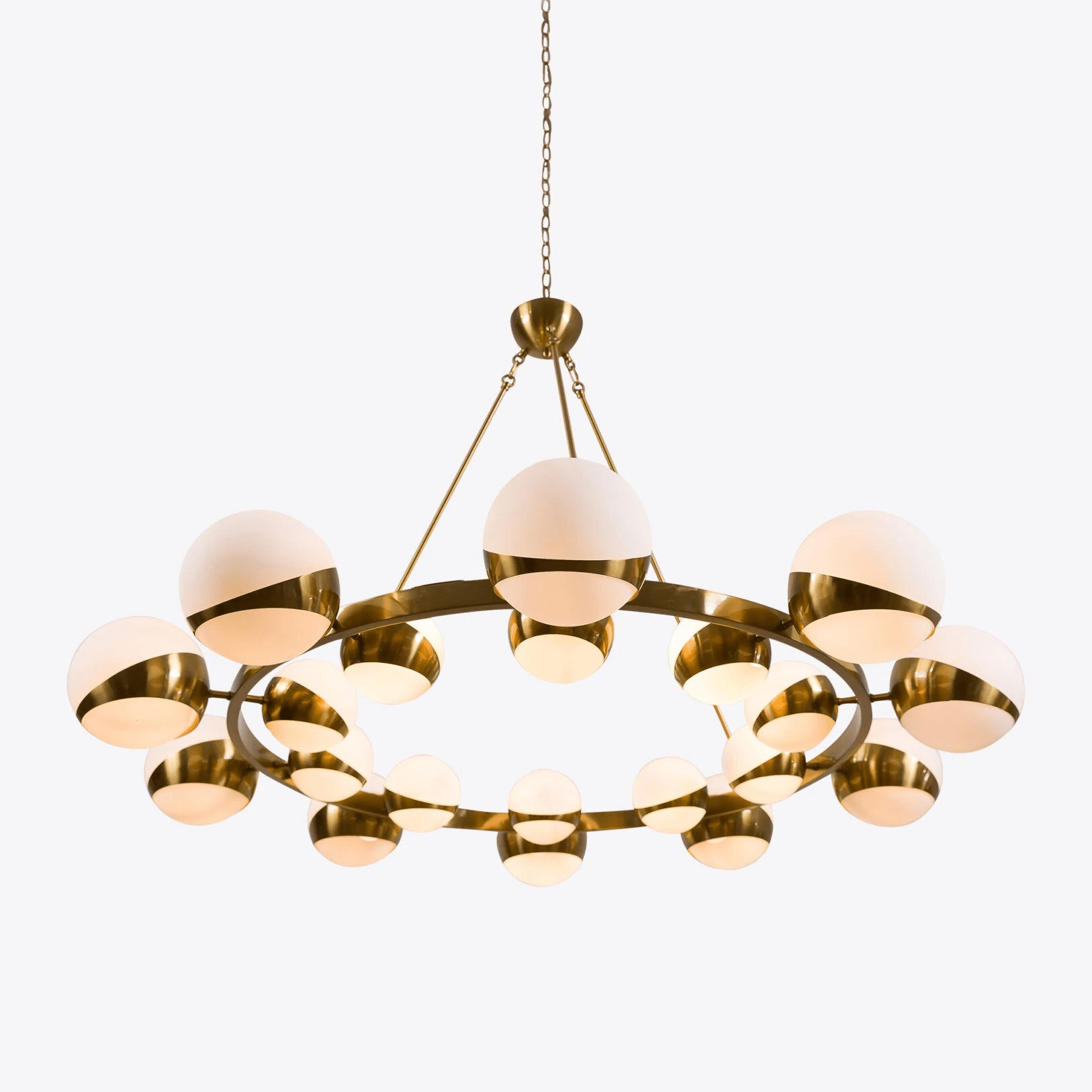 LuminaSphere Modern Brass Chandelier-Neutral Decor