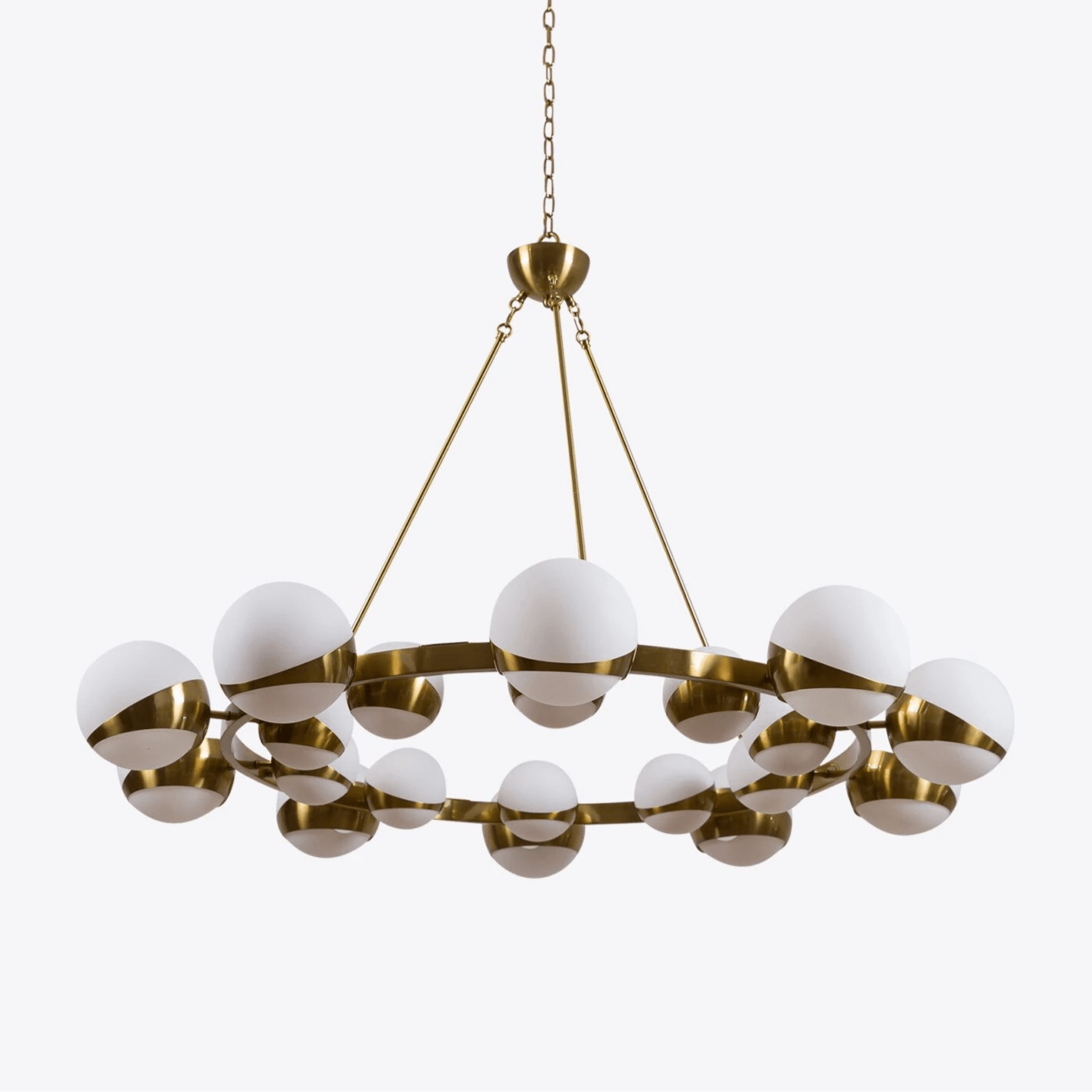 LuminaSphere Modern Brass Chandelier-Neutral Decor
