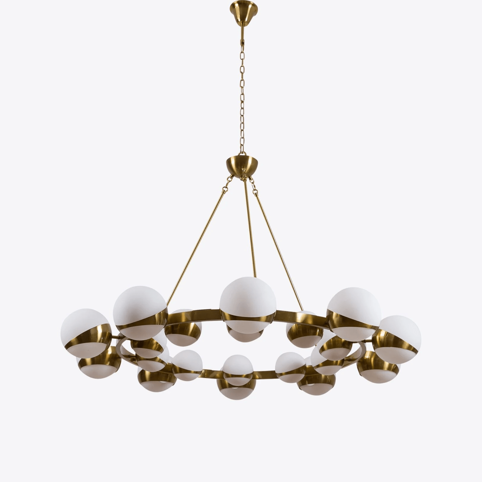 LuminaSphere Modern Brass Chandelier-Neutral Decor